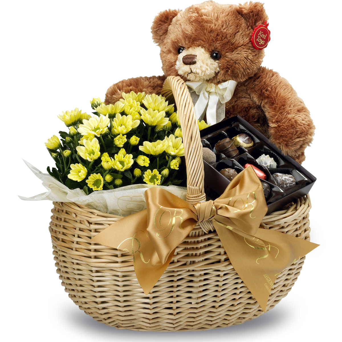 Teddy bear deals in a basket